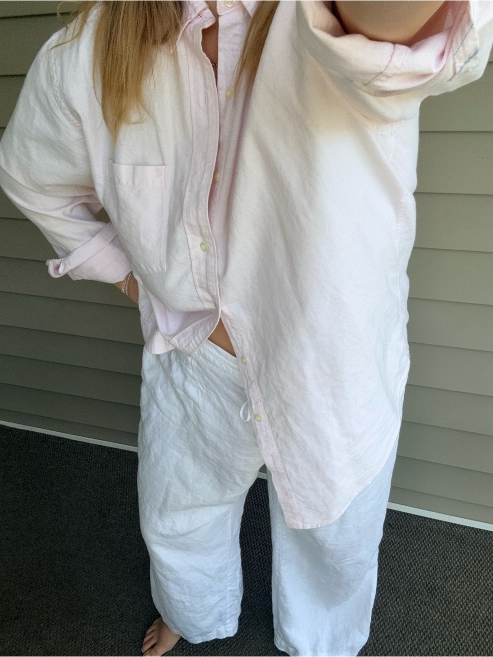 Light pink oversized button down - Picture 3 of 5